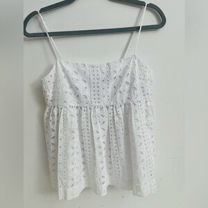 🌸 J.Crew White Eyelet Cami Top (Size S)